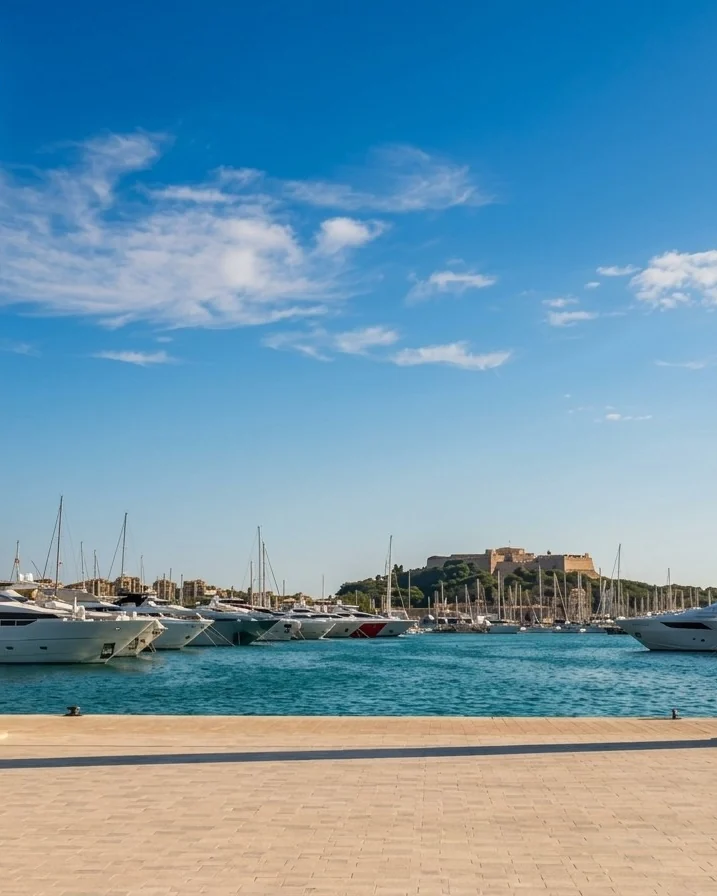 Port Vauban and the Fort Carré in Antibes