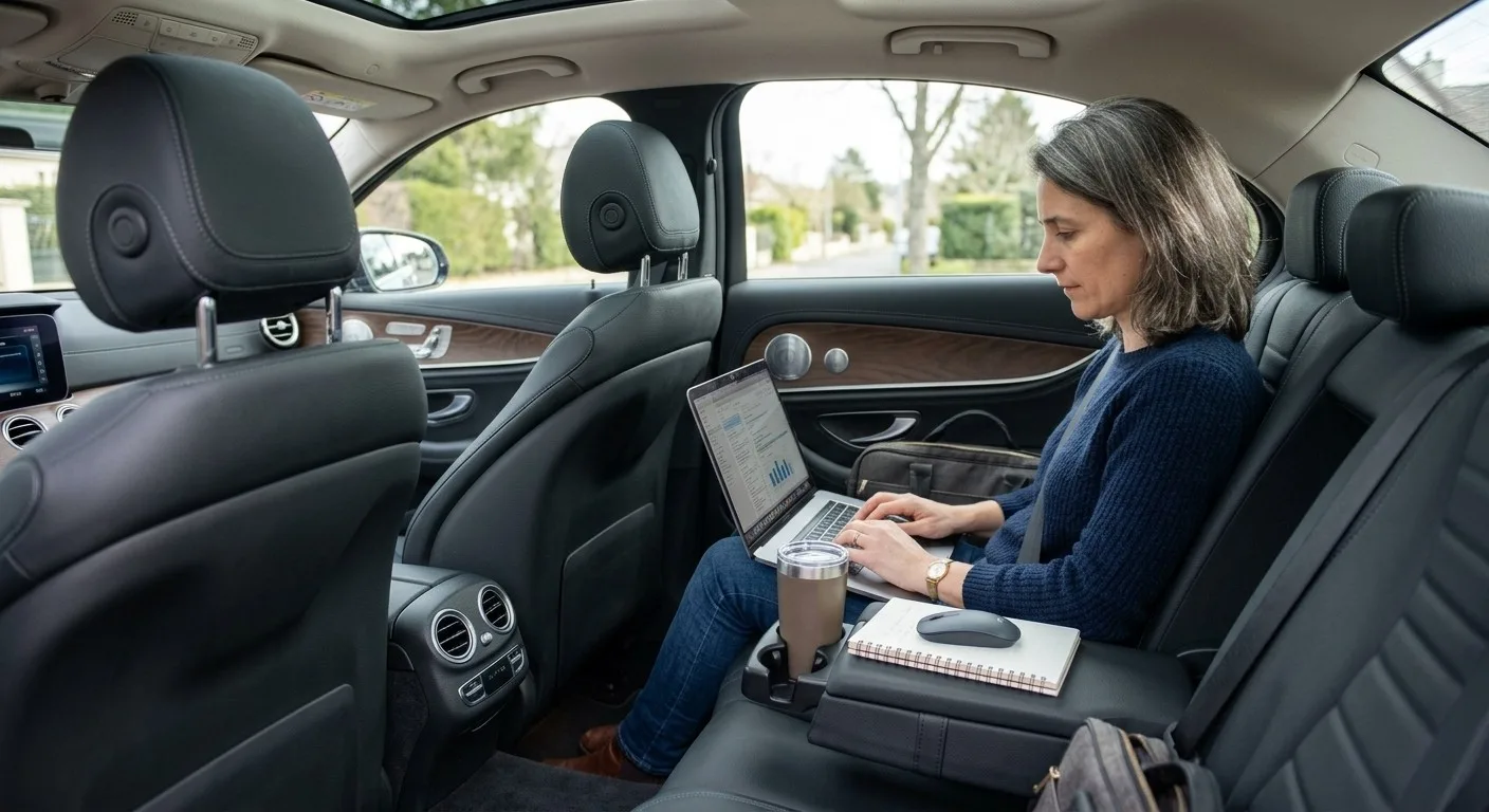 Passager d'affaires à l'arrière d'une Mercedes